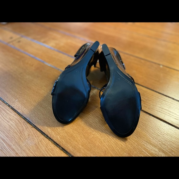 Brand New Kelsi Dagger Black Wedge Sandal 8.5 - Picture 6 of 9